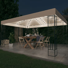 Prieel Met Led-Lichtslinger Stof Kleurig 3 x 4 m