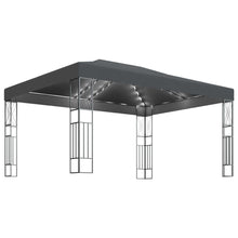 Prieel Met Led-Lichtslinger Stof Kleurig 3 x 4 m Antraciet