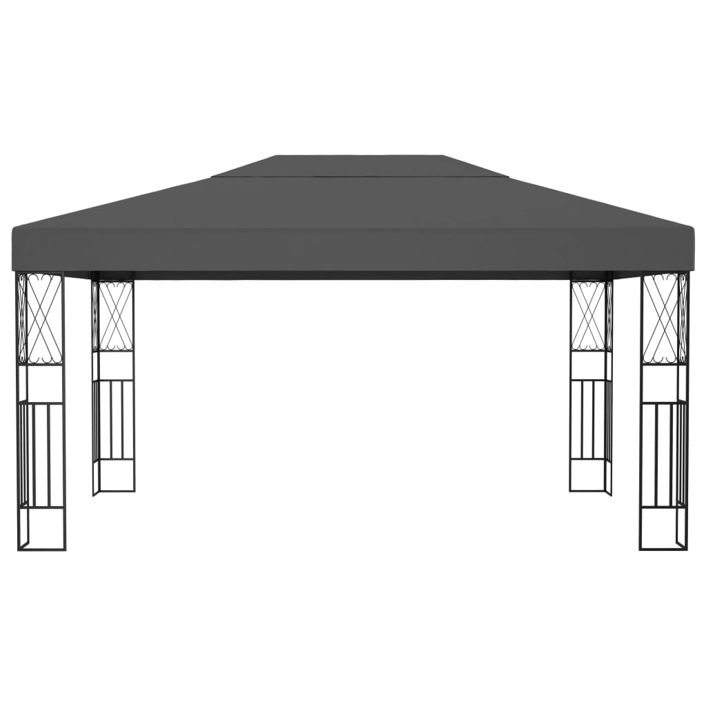 Prieel Met Led-Lichtslinger Stof Kleurig 3 x 4 m Antraciet