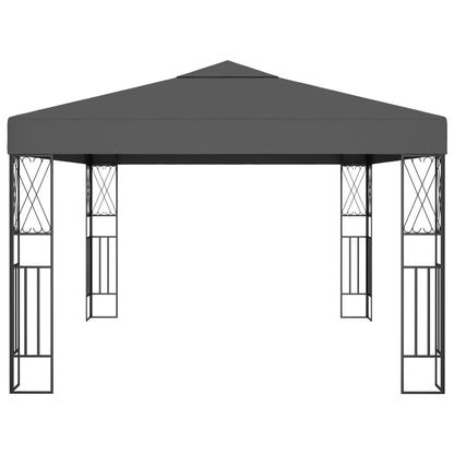 Prieel Met Led-Lichtslinger Stof Kleurig 3 x 4 m Antraciet