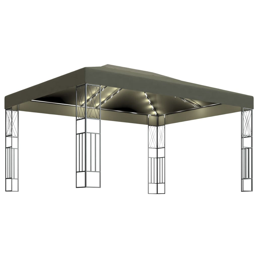 Prieel Met Led-Lichtslinger Stof 3 x 4 m