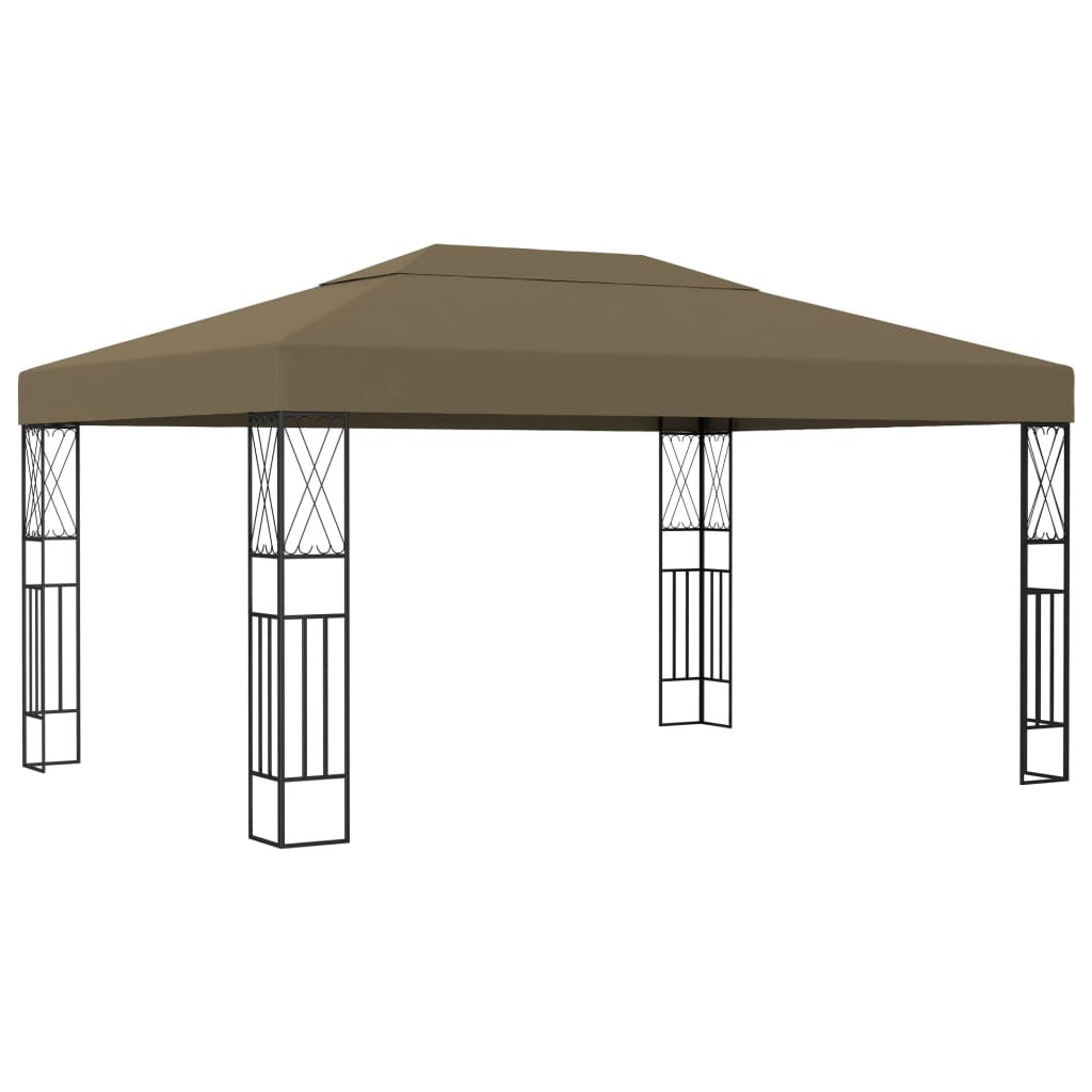 Prieel Met Led-Lichtslinger Stof 3 x 4 m