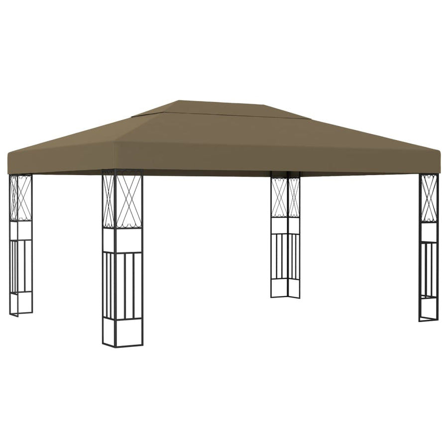 Prieel Met Led-Lichtslinger Stof 3 x 4 m