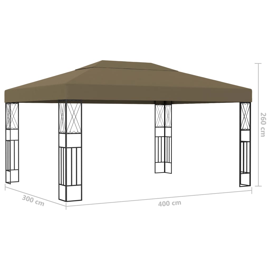 Prieel Met Led-Lichtslinger Stof 3 x 4 m