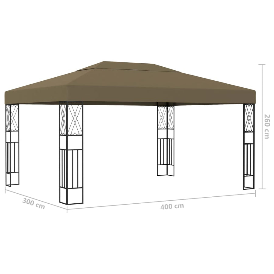 Prieel Met Led-Lichtslinger Stof 3 x 4 m