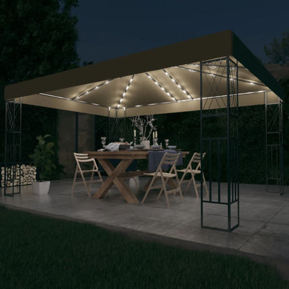 Prieel Met Led-Lichtslinger Stof 3 x 4 m