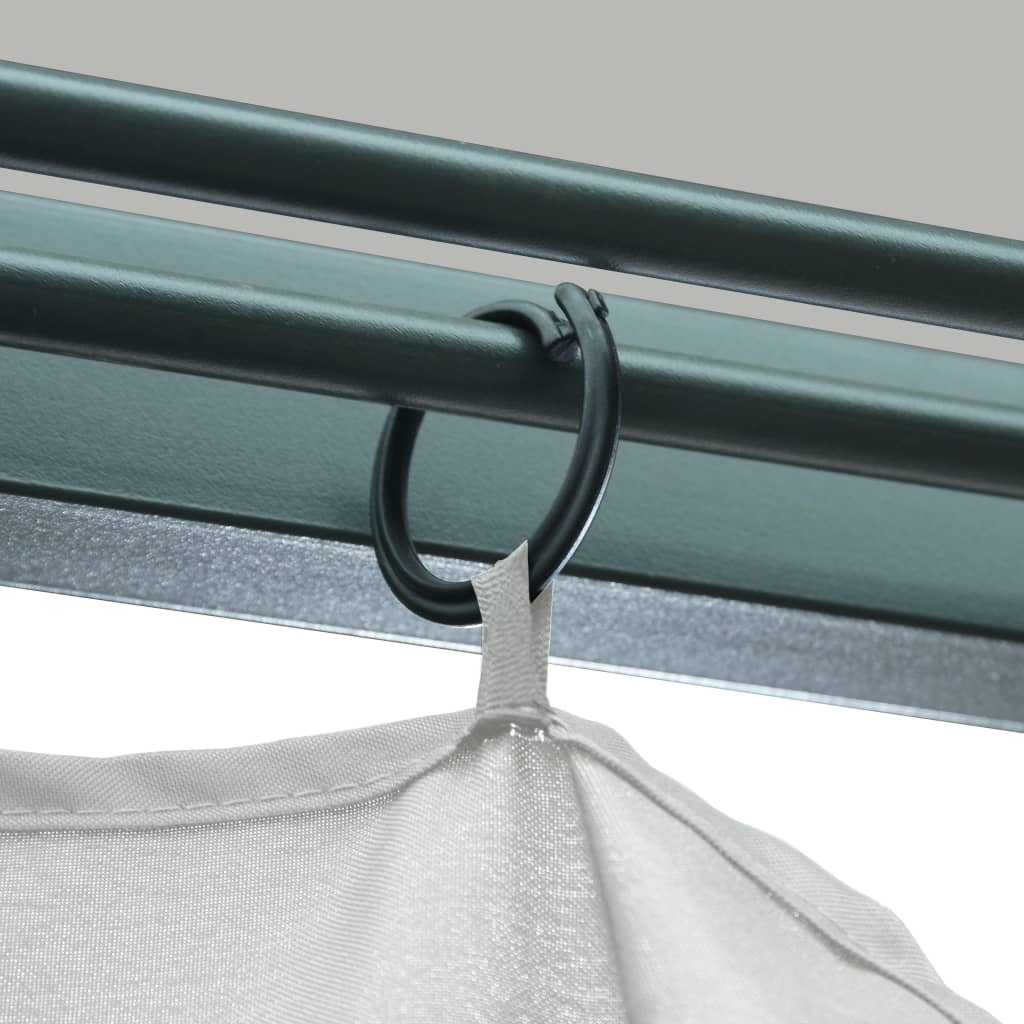 Prieel Met Gordijn En Led-Lichtslinger 3X3 M Aluminium 300 x 300 cm Crème