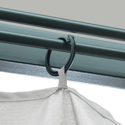 Prieel Met Gordijn En Led-Lichtslinger 3X3 M Aluminium 300 x 300 cm Crème