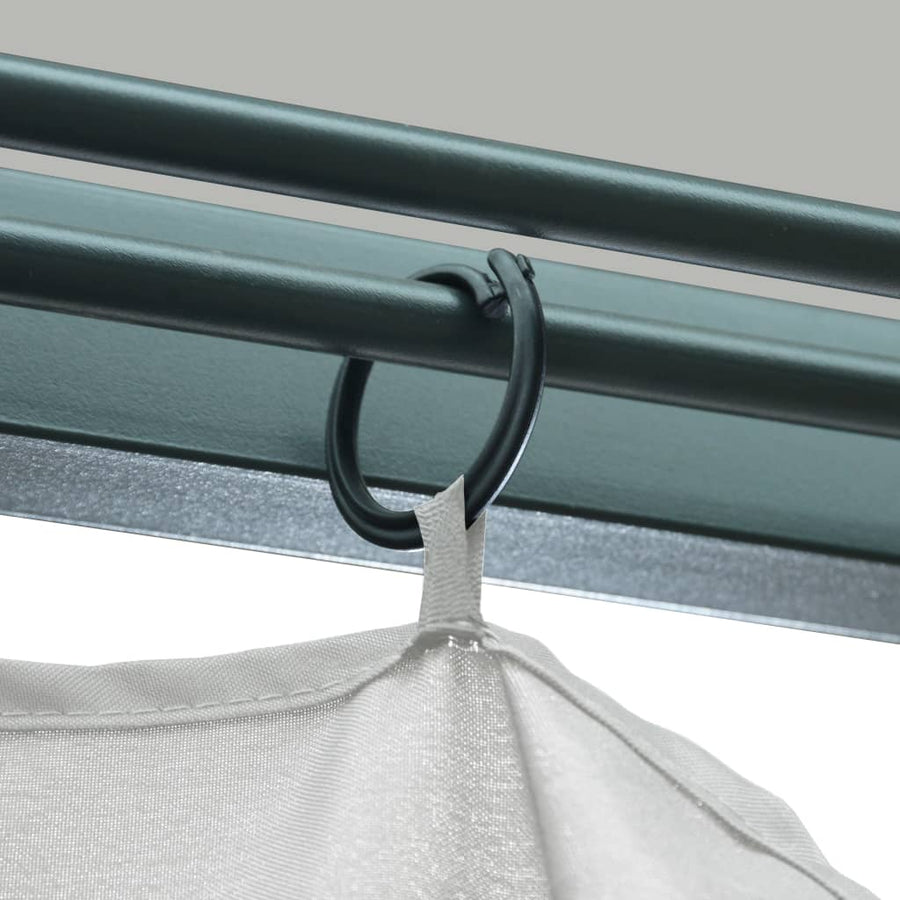 Prieel Met Gordijn En Led-Lichtslinger 3X3 M Aluminium 300 x 300 cm Crème