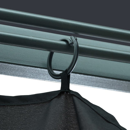 Prieel Met Gordijn Led-Lichtslinger 3X3 M Aluminium 300 x 300 cm Antraciet