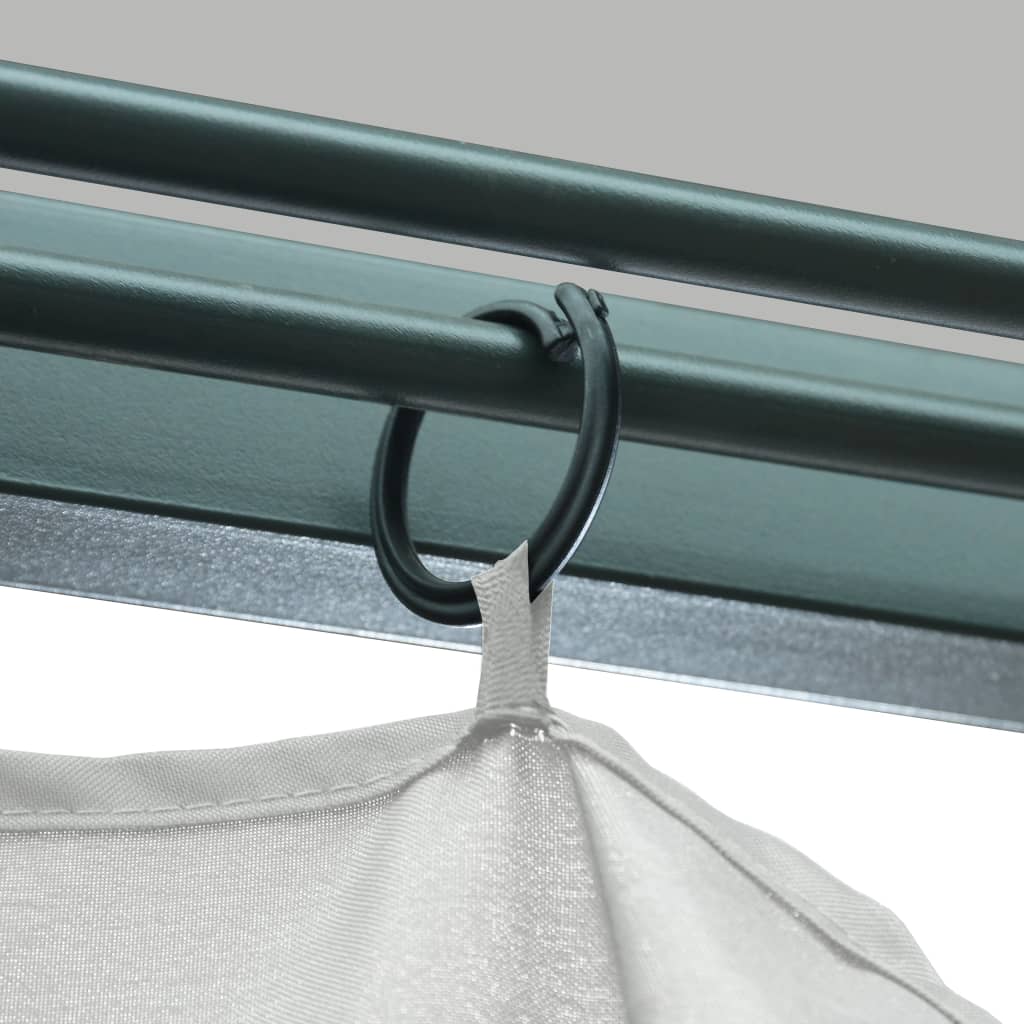 Prieel Met Gordijn En Led-Lichtslinger 4X3 M Aluminium 400 x 300 cm Crème