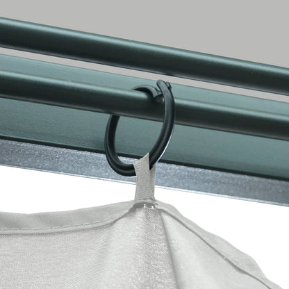 Prieel Met Gordijn En Led-Lichtslinger 4X3 M Aluminium 400 x 300 cm Crème