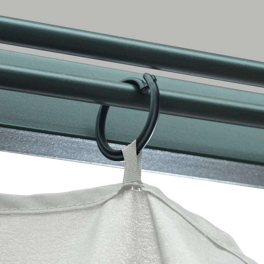 Prieel Met Gordijn En Led-Lichtslinger 4X3 M Aluminium 400 x 300 cm Crème