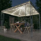Gazebo with LED fairy lights 300x300 cm cream