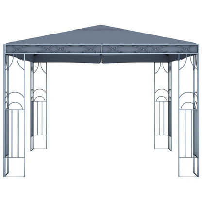 Prieel Met Led-Lichtslinger Kleurig 300 x 300 cm Antraciet