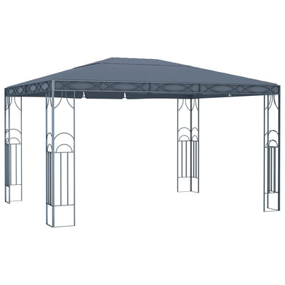 Prieel Met Led-Lichtslinger Kleurig 400 x 300 cm Antraciet