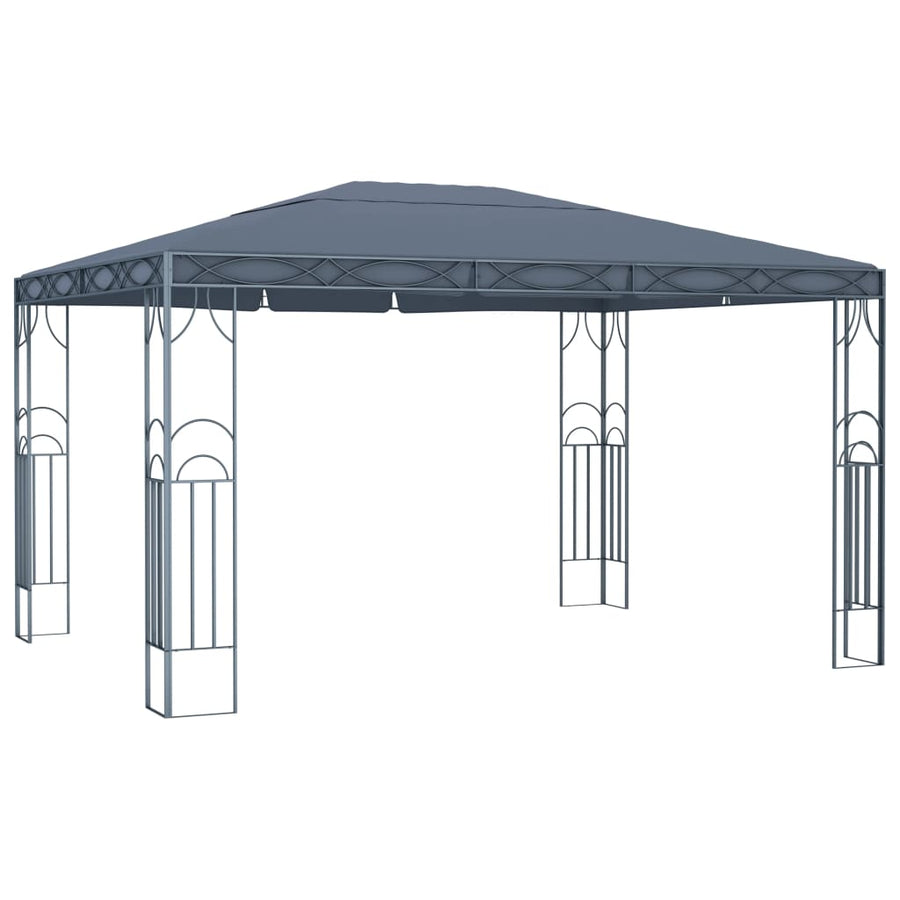 Prieel Met Led-Lichtslinger Kleurig 400 x 300 cm Antraciet
