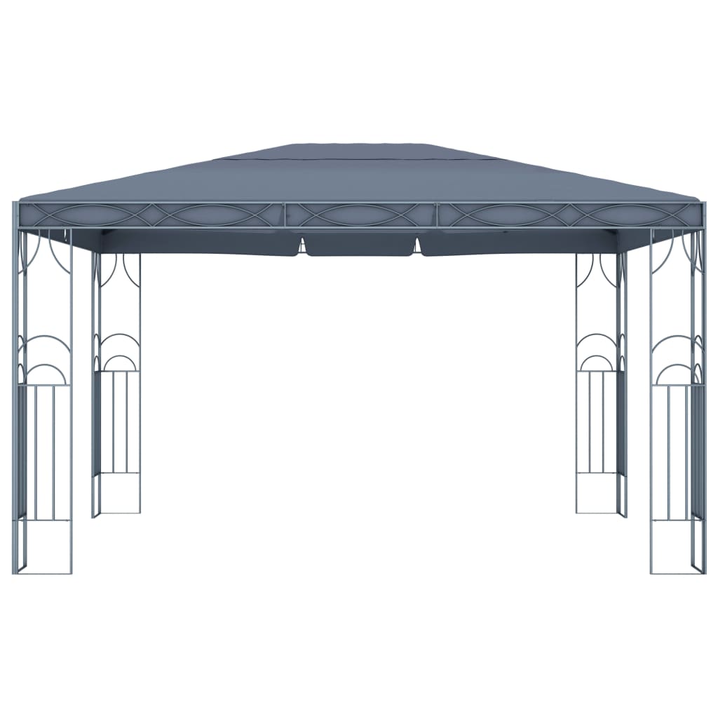 Prieel Met Led-Lichtslinger Kleurig 400 x 300 cm Antraciet