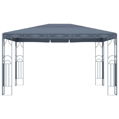 Prieel Met Led-Lichtslinger Kleurig 400 x 300 cm Antraciet