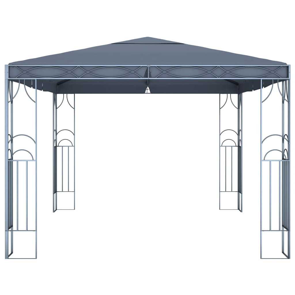 Prieel Met Led-Lichtslinger Kleurig 400 x 300 cm Antraciet