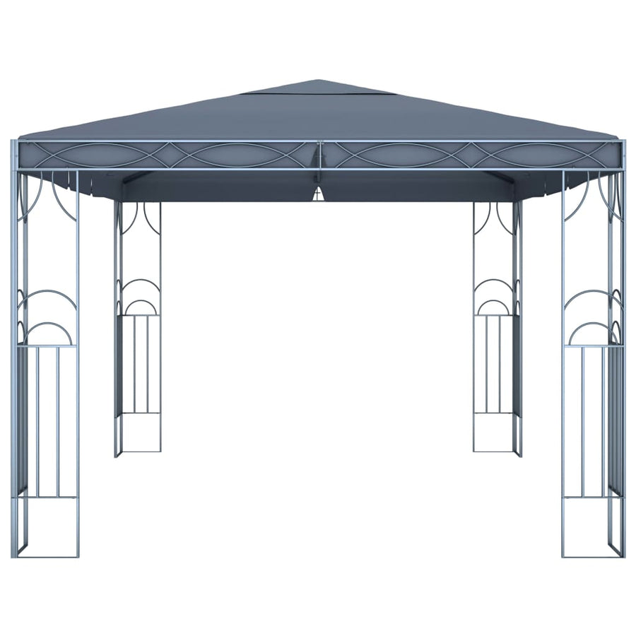 Prieel Met Led-Lichtslinger Kleurig 400 x 300 cm Antraciet
