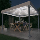 Prieel 300x300 cm aluminium crèmekleurig met LED