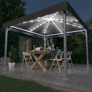 Prieel 300x300 cm aluminium antraciet met LED