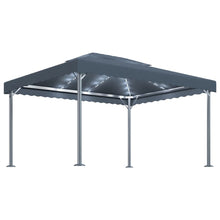 Prieel Met Led-Lichtslinger 400X300 Cm Aluminium Kleur Antraciet