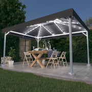 Prieel 400x300 cm aluminium antraciet met LED