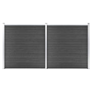 Schuttingpanelenset 353x186 cm HKC zwart