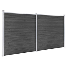 Schuttingpanelenset 353x186 cm HKC zwart Zwart 2 secties