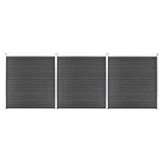 Schuttingpanelenset 526x186 cm HKC zwart