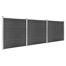 Schuttingpanelenset 526x186 cm HKC zwart Zwart