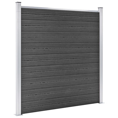 Schuttingpanelenset 526x186 cm HKC zwart Zwart