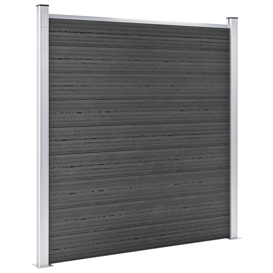 Schuttingpanelenset 526x186 cm HKC zwart Zwart