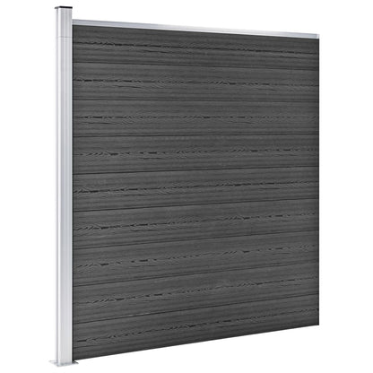 Schuttingpanelenset 526x186 cm HKC zwart Zwart