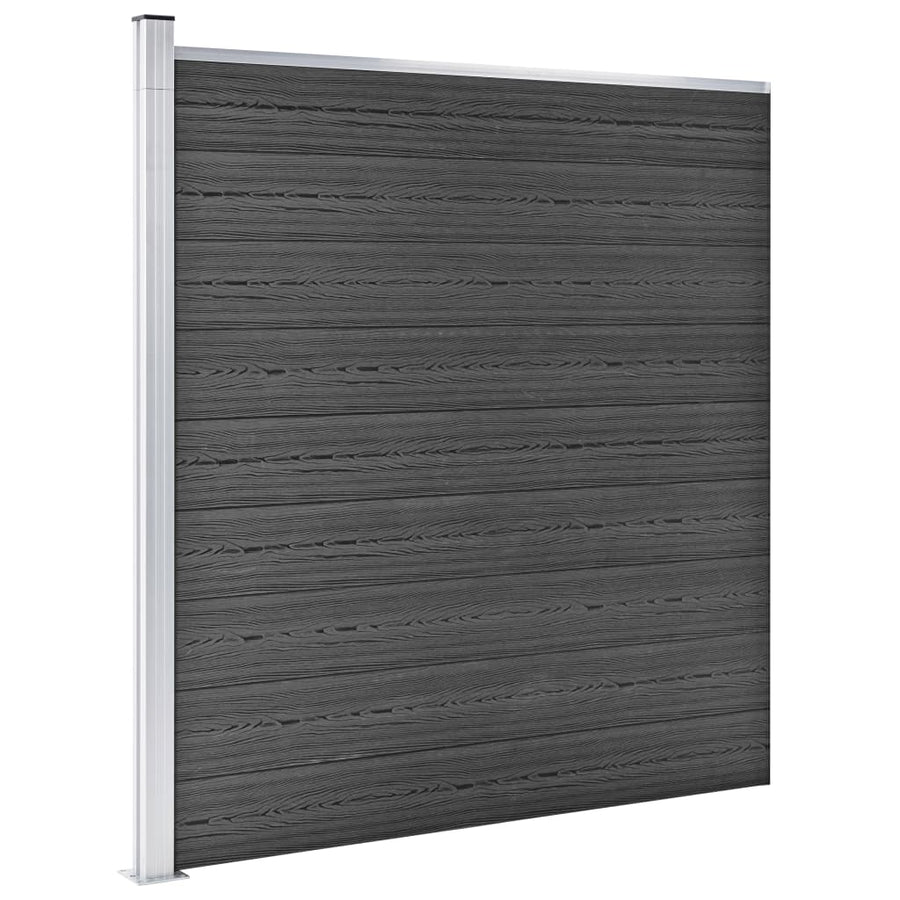 Schuttingpanelenset 526x186 cm HKC zwart Zwart