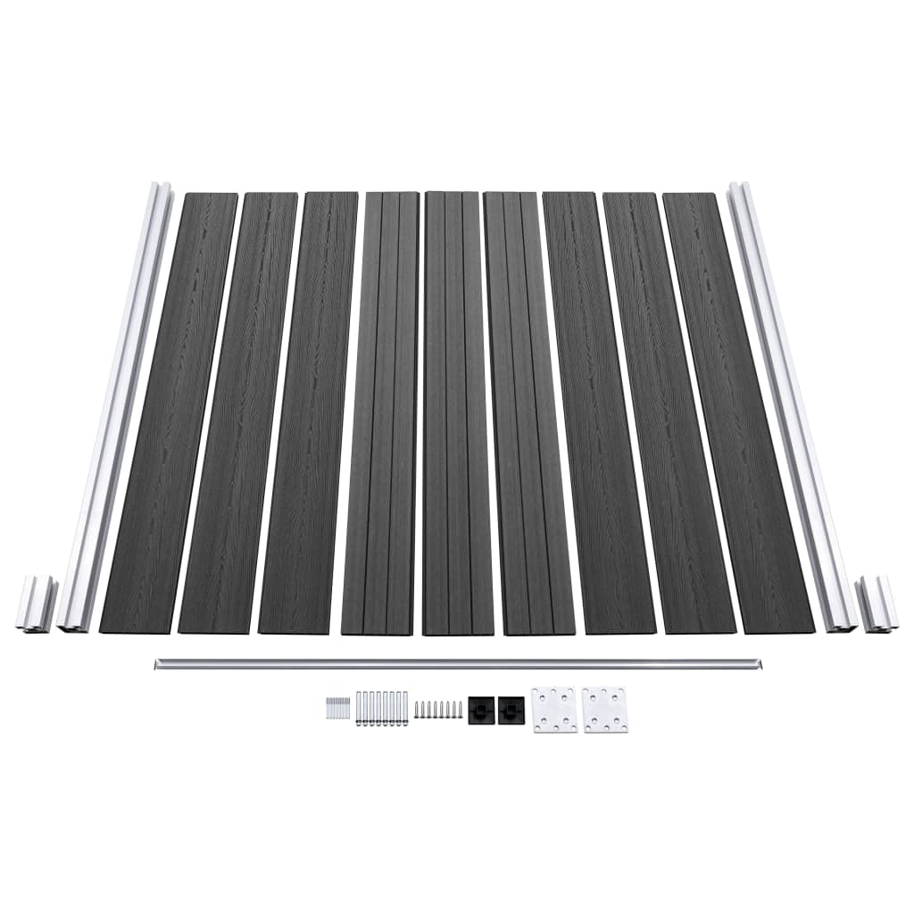 Schuttingpanelenset 526x186 cm HKC zwart Zwart