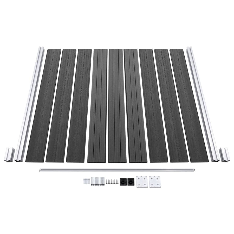 Schuttingpanelenset 526x186 cm HKC zwart Zwart