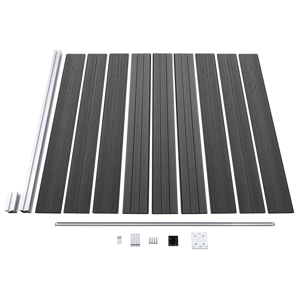 Schuttingpanelenset 526x186 cm HKC zwart Zwart