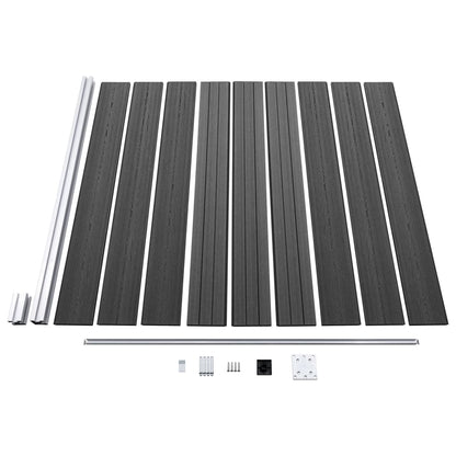 Schuttingpanelenset 526x186 cm HKC zwart Zwart