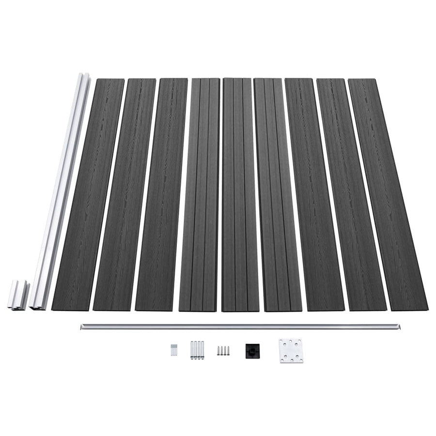 Schuttingpanelenset 526x186 cm HKC zwart Zwart