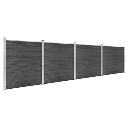 Schuttingpanelenset 699x186 cm HKC zwart Zwart