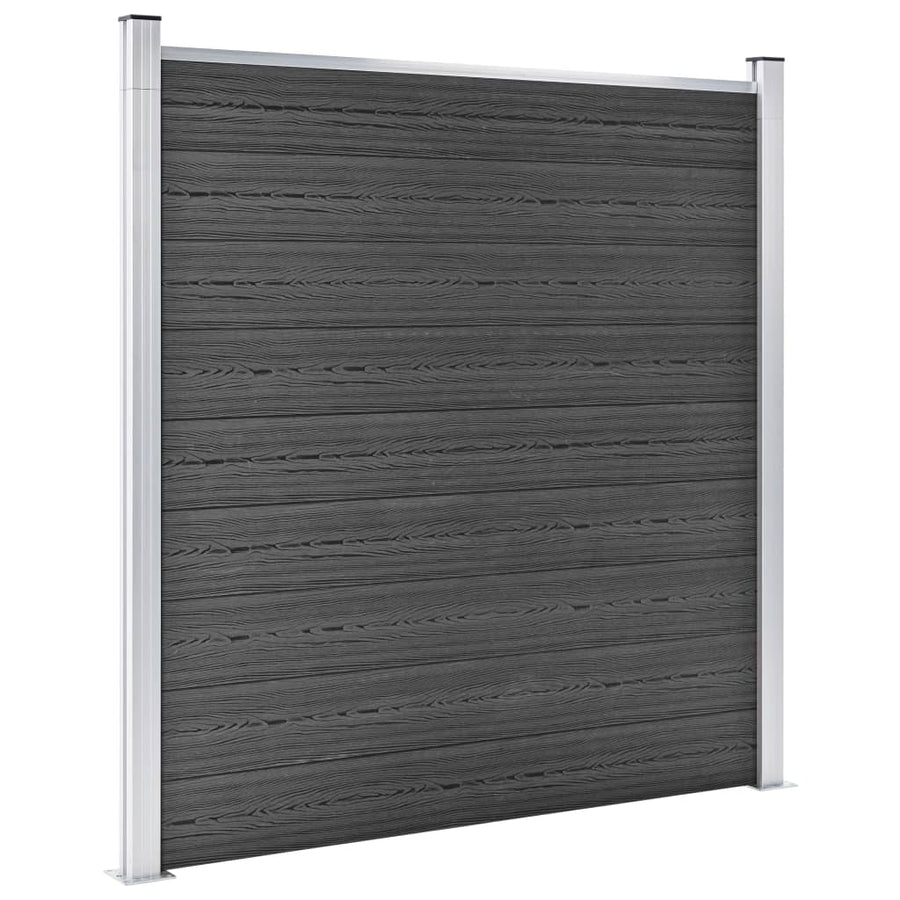 Schuttingpanelenset 699x186 cm HKC zwart Zwart