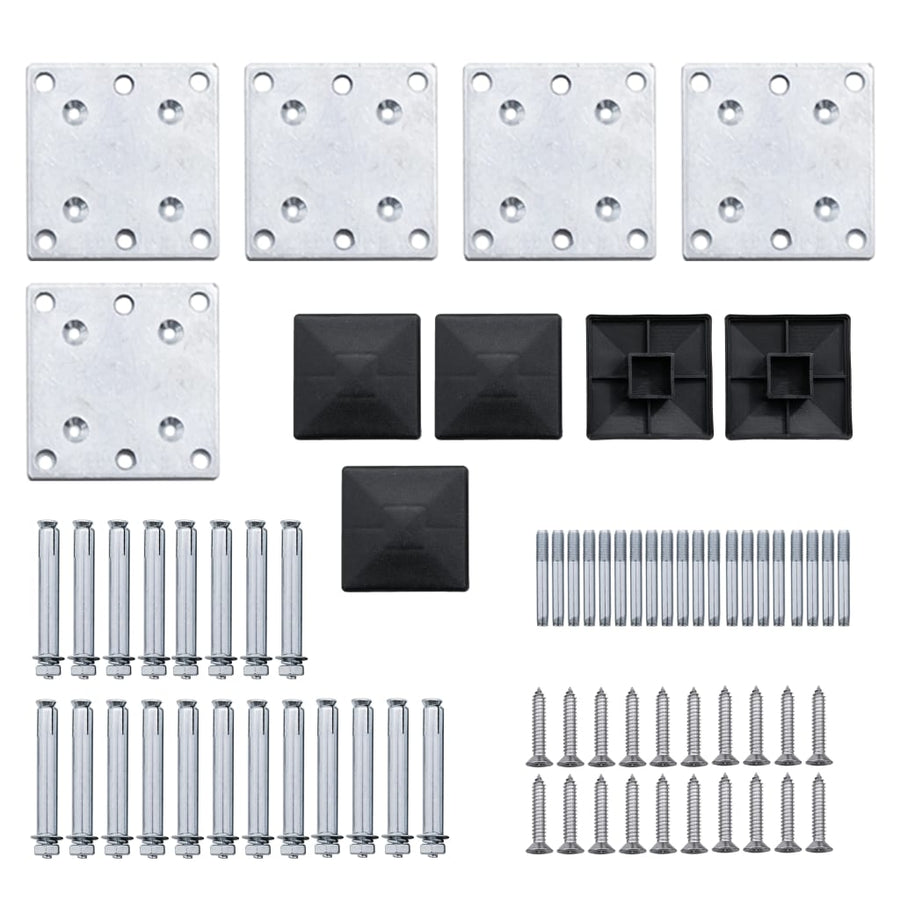 Schuttingpanelenset 699x186 cm HKC zwart Zwart
