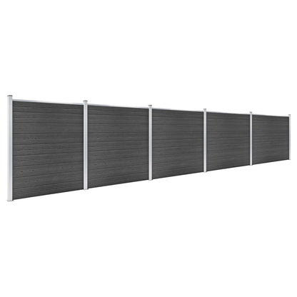 Schuttingpanelenset 872x186 cm HKC zwart Zwart