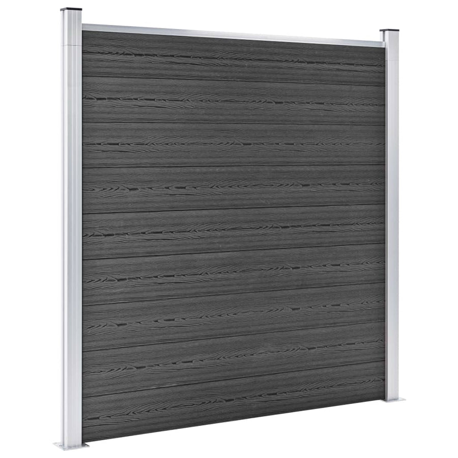 Schuttingpanelenset 872x186 cm HKC zwart Zwart