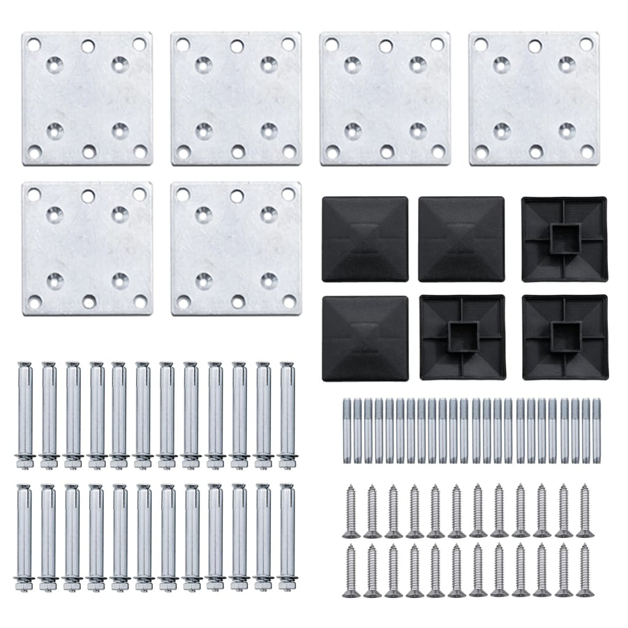 Schuttingpanelenset 872x186 cm HKC zwart Zwart