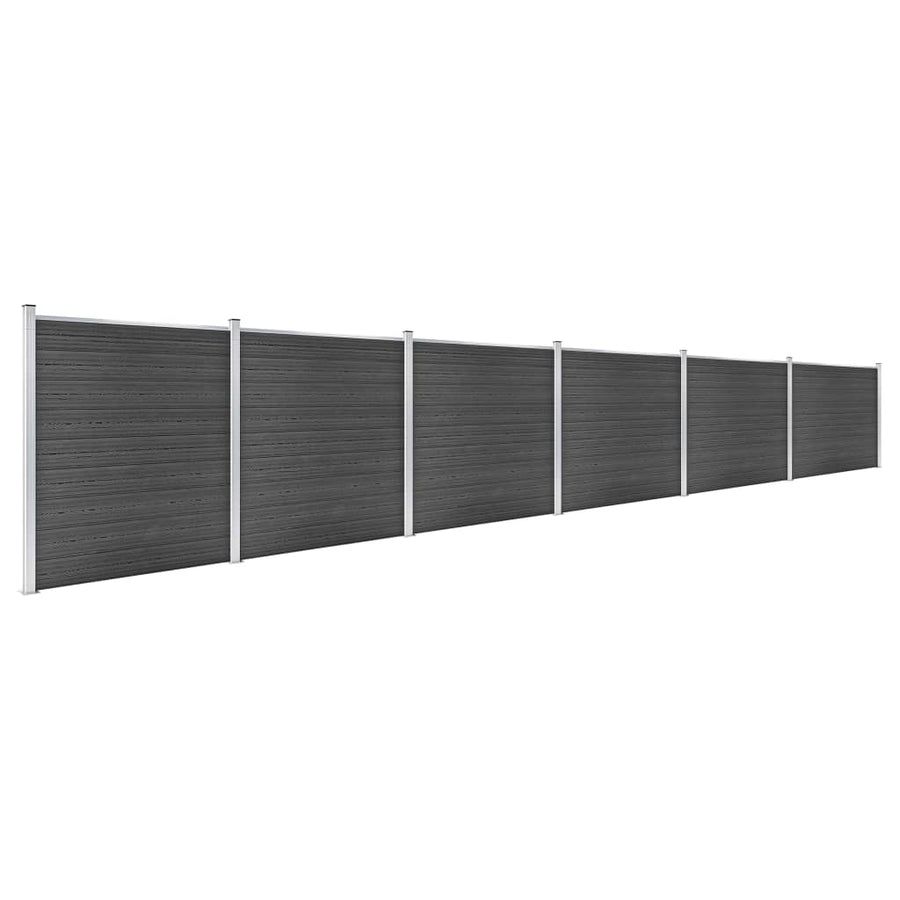 Schuttingpanelenset 1045x186 cm HKC zwart Zwart