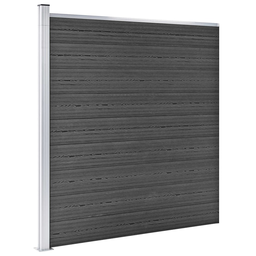 Schuttingpanelenset 1045x186 cm HKC zwart Zwart